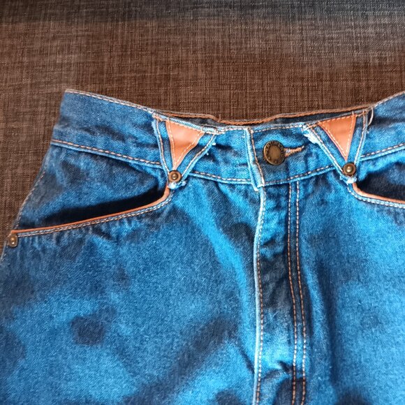 Vintage Pentimento Women's Jeans Denim Leather Accents XXS 70s - Picture 6 of 11